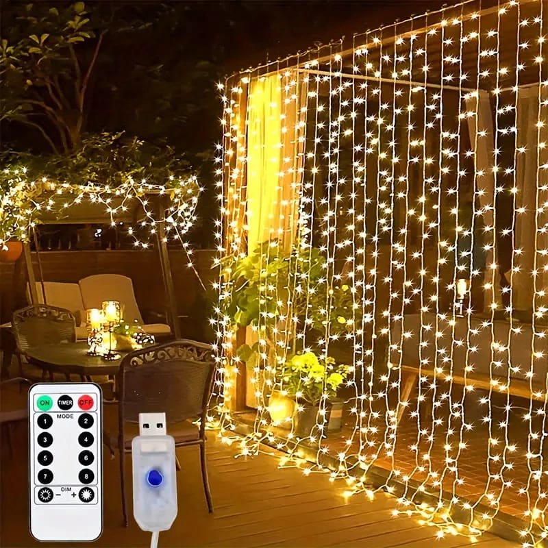 3M×3M CURTAIN LIGHTS WITH REMOTE