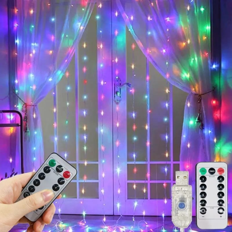 3M×3M CURTAIN LIGHTS WITH REMOTE