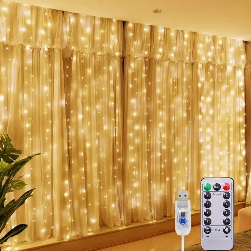 3M×3M CURTAIN LIGHTS WITH REMOTE