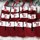 knit monogram Christmas socks