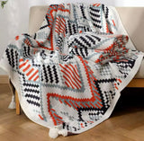 Cold Nights Set: Boho Throw Blanket and Faux Fur Hot Water Bottle