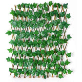 Expandable Faux Ivy Fence 2*1m Privacy Screen for Patio Outdoor Balcony Bedroom Decor Artificial Dark Green Leaf Grass Wall Greenery Backdrop Wall Garden Fence
