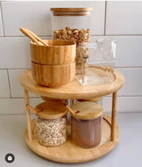 bamboo rotating spice rack