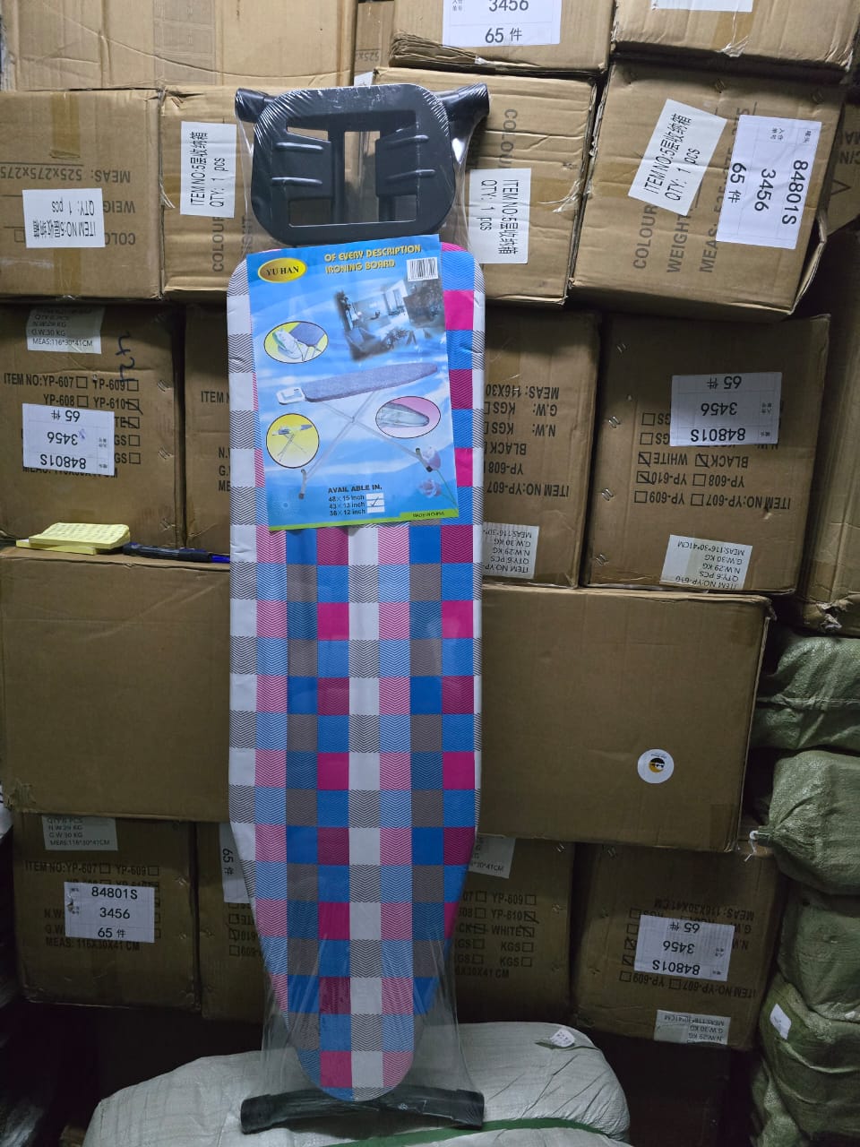 Metallic Frame Fabric Covered Ironing Board