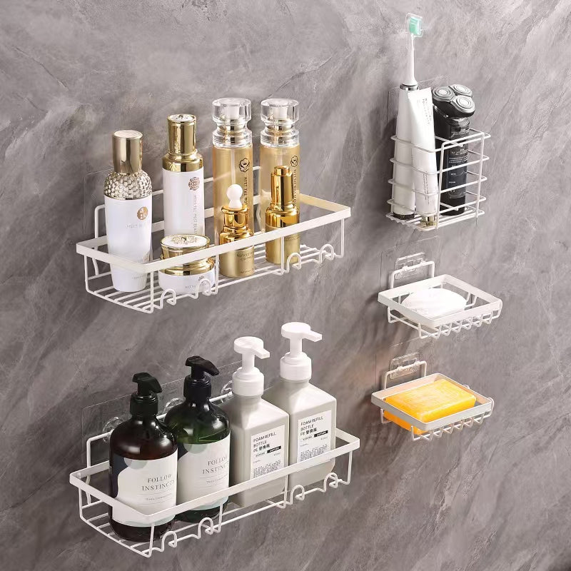 Shower Caddy Bathroom Organizer Pack Shampoo Holder Basket Shelves for Storage and Organization, Wall Suction Bath