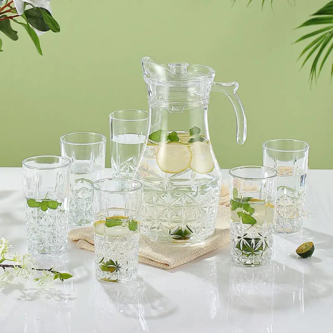 7-piece high-quality glass jug 1.7ltr)set