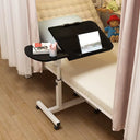 Adjustable Overbed Laptop Table with Wheels Rolling Bedside Desk