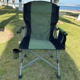 Folding Camping Chair Heavy Duty Support Outdoor Chairs with Arm Rest Cup Holder and Portable Carrying Bag for Fishing Garden Picnic and Travel
