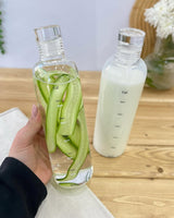 Multi Purpose Borosilicate Glass Storage Bottles 550ml and 750ml with Airtight Lid for Beverages Fridge Use