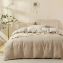 Luxury Waffle Weave Poplin Cotton Duvet Cover Set 6x7 with 2 Pillowcases