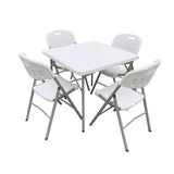 Heavy Duty Plastic Folding Table White Sturdy Collapsible Table for Game Parties, BBQ, Kitchen, Garden, Wedding & Outdoor Events Indoor/Outdoor Use