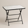 Foldable Portable Picnic Table with Marble Top Compact Outdoor Dining Table for Garden, Beach & Camping 1.2M