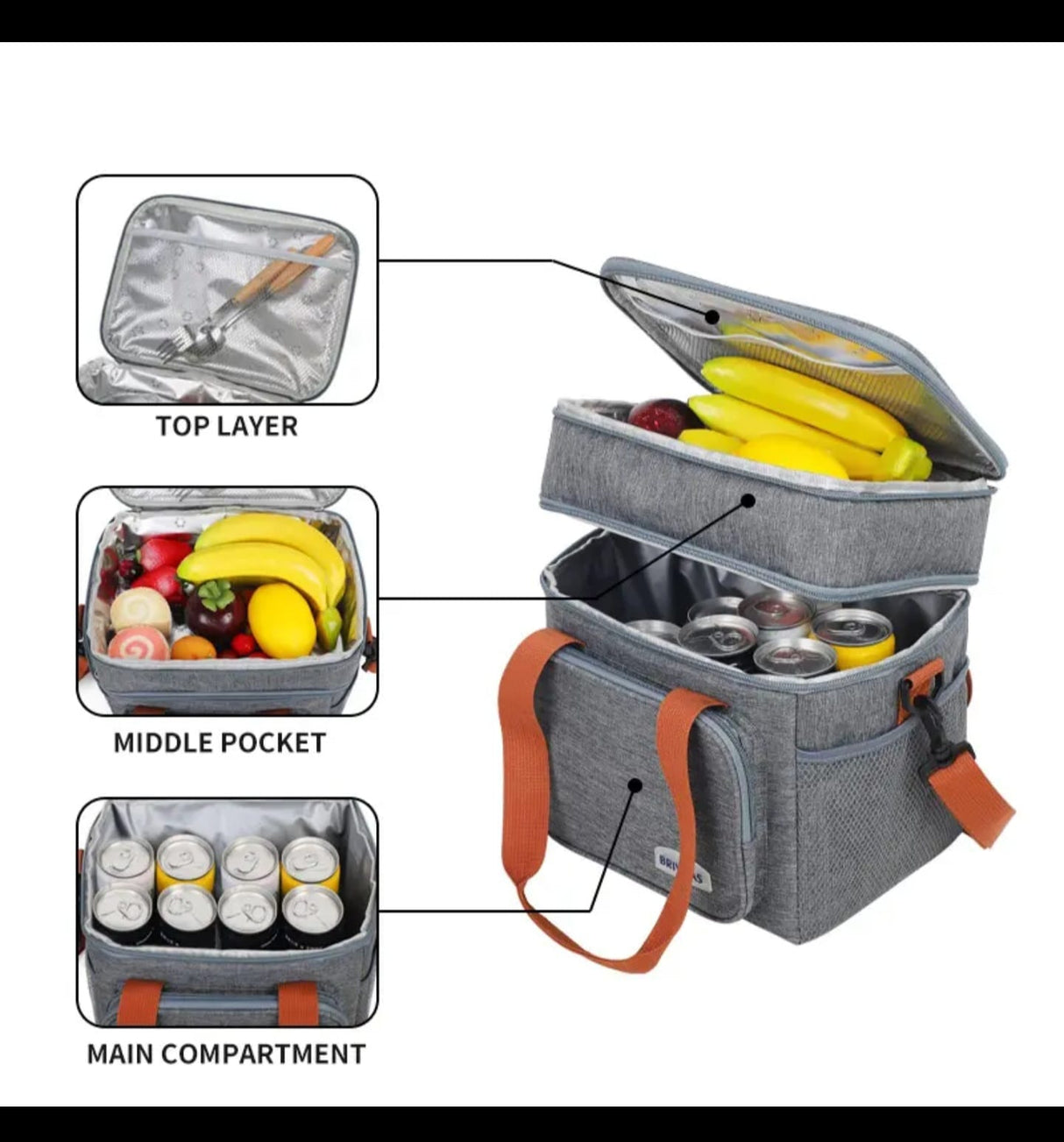 Large Capacity Insulated Lunch Box Handbag with Aluminum Foil | Waterproof Thermal Food Bag – Thickened Cooler Tote for Office, School, Travel & Picnics