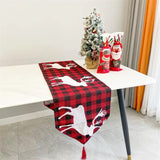Christmas Table Runner | Festive Linen Table Cover | Holiday Dining Decoration