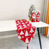 Christmas Table Runner | Festive Linen Table Cover | Holiday Dining Decoration