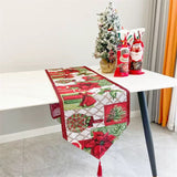 Christmas Table Runner | Festive Linen Table Cover | Holiday Dining Decoration