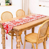 Christmas Table Runner | Festive Linen Table Cover | Holiday Dining Decoration