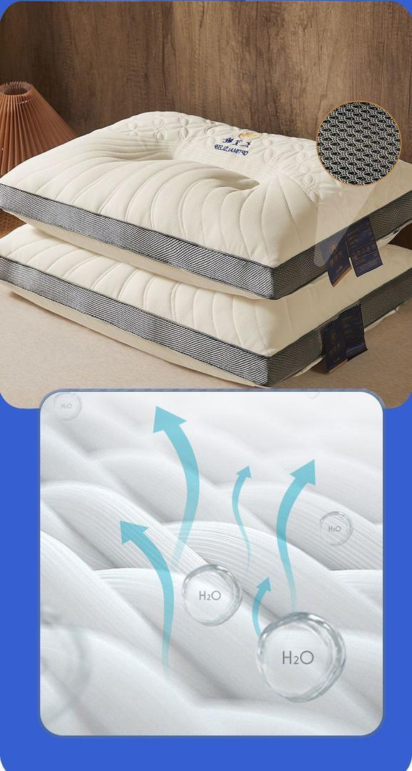 Cervical Pillow Memory Foam Neck Support Pillow with Natural Rubber Core – Ergonomic Single Bed Pillow for Side & Back Sleepers | Pain Relief