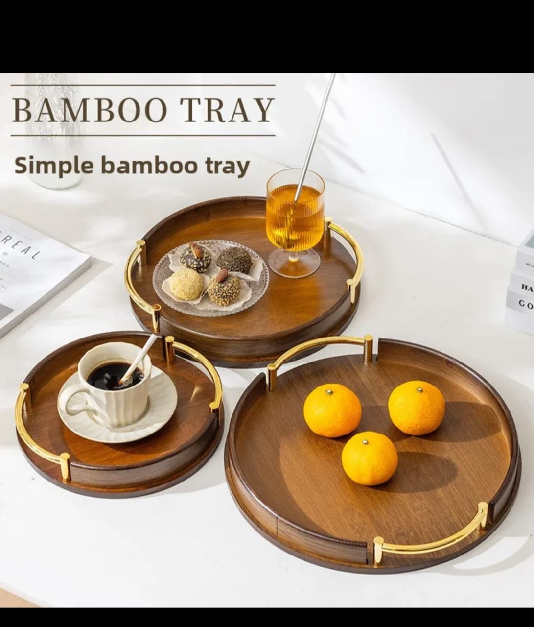 Multi-Functional Bamboo Food Serving Tray Eco-Friendly, Stylish & Durable