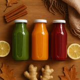 250ml Clear High-Temp Glass Wellness Shot Glasses – Airtight Lids for Detox Juices, Smoothies & Shots (Set of 3 or 6)