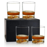 Threaded Heavy Base Crystal Whiskey Glass Set (300ml, 6pcs) – Heat Resistant