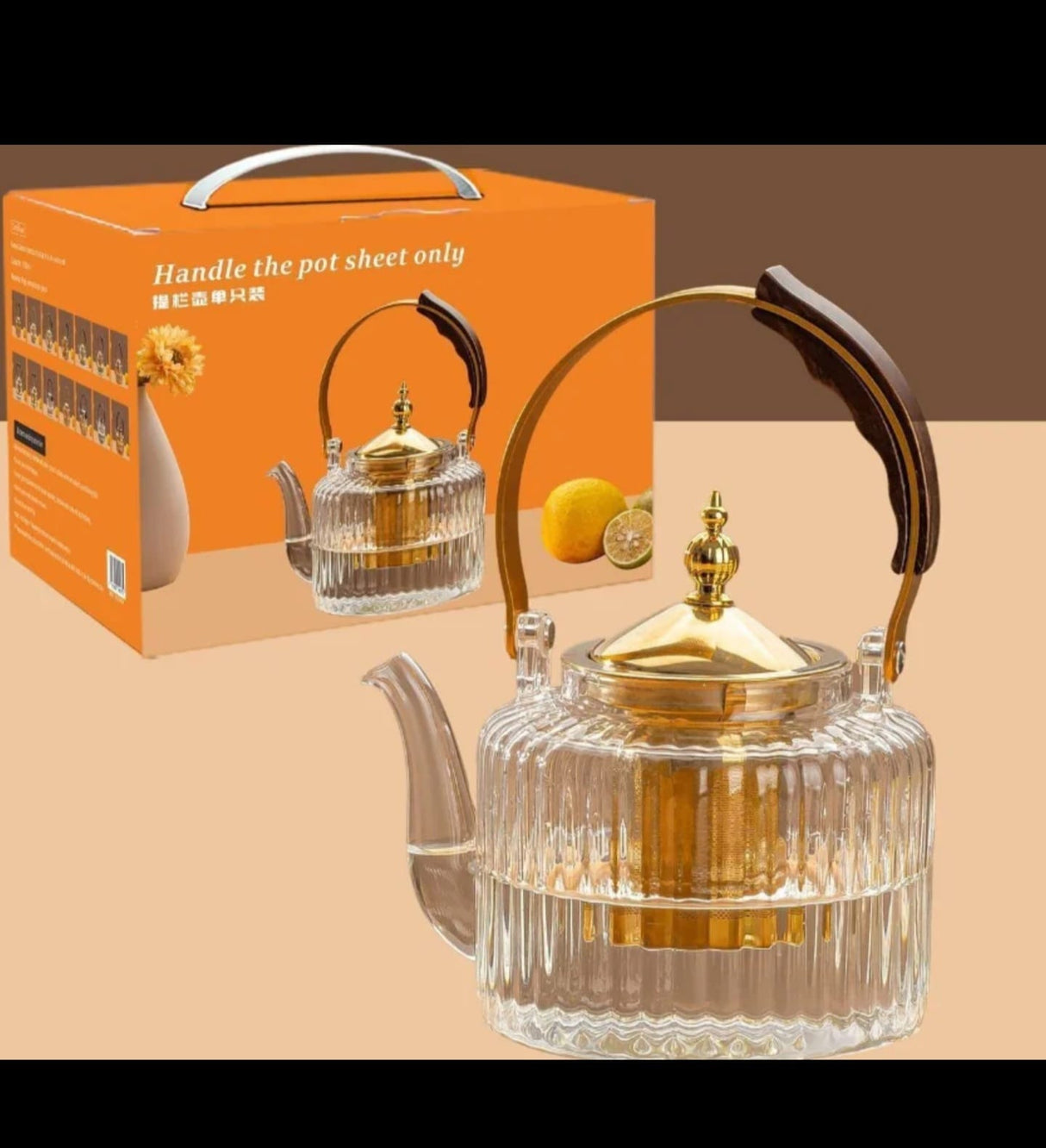Borosilicate Diamond Glass Teapot (1.5L) – Heat Resistant Tea Pot