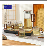 Borosilicate Glass Jug & Water,Tea and Juice Set (1300ml + 6 Glasses)