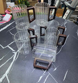 Borosilicate Glass Mug (300ml) Tea & Coffee Cup with Wooden Handle