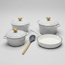 7 PCS Enamel Cast Iron Cooking Pots Set  Non-Toxic, Oven-Safe Pots for Kenyan Kitchens
