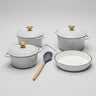 7 PCS Enamel Cast Iron Cooking Pots Set  Non-Toxic, Oven-Safe Pots for Kenyan Kitchens
