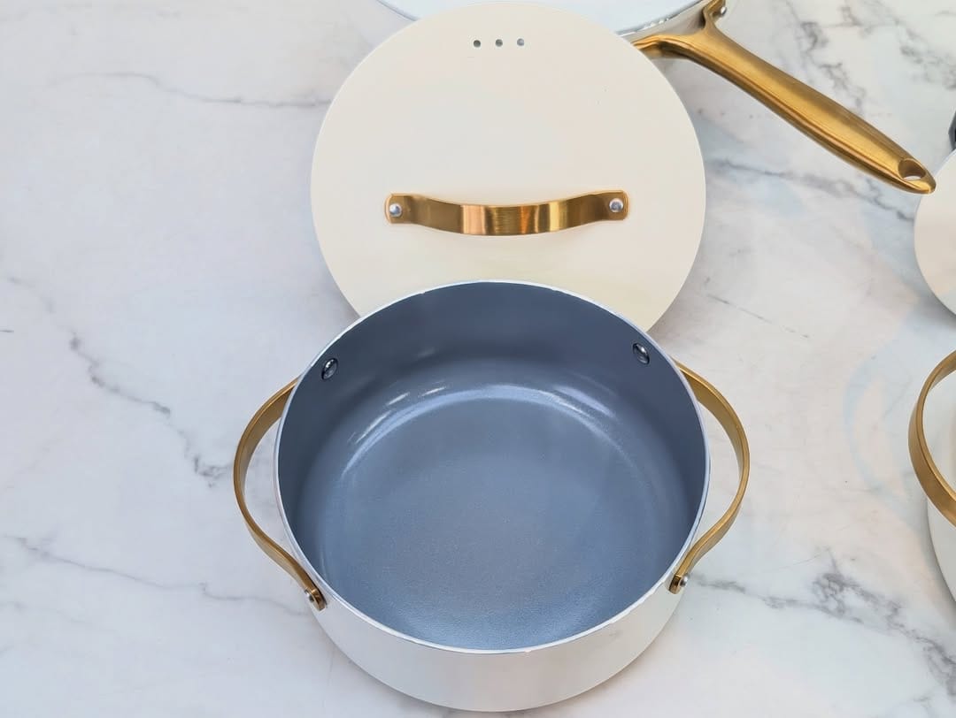 UAKEEN 8-Piece Ceramic Cookware Set  PFOA Free, Induction Compatible