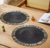 Round Braided Table Mats 38cm Heat Resistant Placemats for Dining Table Set of 6
