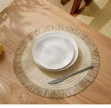 Round Braided Table Mats 38cm Heat Resistant Placemats for Dining Table Set of 6