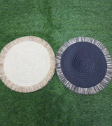 Round Braided Table Mats 38cm Heat Resistant Placemats for Dining Table Set of 6