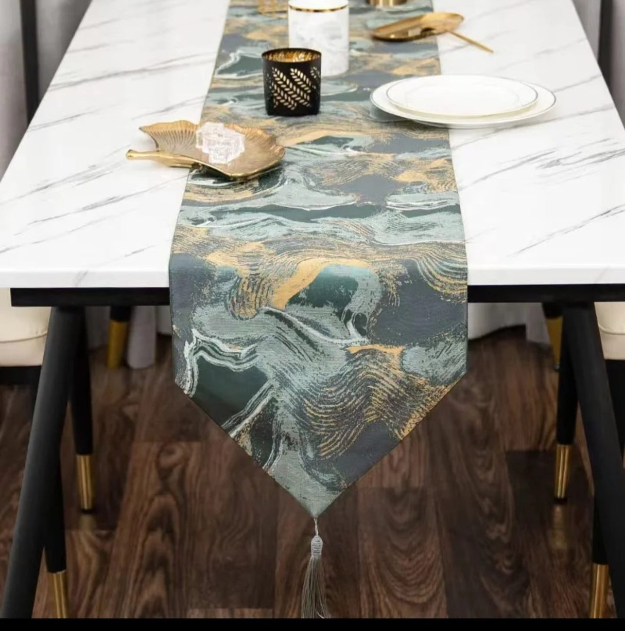 Ethnic Tablecloth Cover Chinese Table Runner Tasseled Home Party Banquet Decor