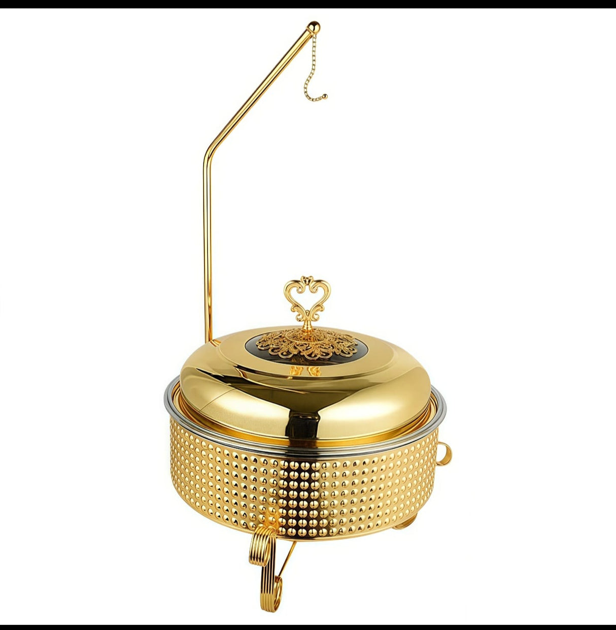 10L Round Chafing Dish Buffet Food Warmer Luxury Stainless Steel Food Warmer with Glass Lid Kenya