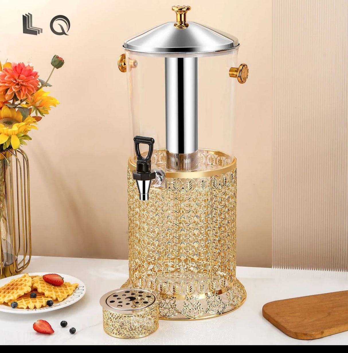 8 Litre Plastic Beverage Dispenser Tower with Stainless Steel Spigot for Juice Water and Cold Drinks