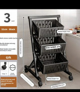 3 Tier Multi-Functional Steel Vegetable & Fruit Rack - Transform Your Kitchen
