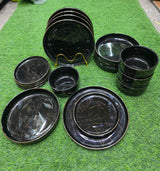 24pcs Black Gold European Porcelain Dinner Set - Elevate Your Nairobi Home