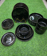24pcs Black Gold European Porcelain Dinner Set - Elevate Your Nairobi Home