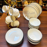 Dinner Party Set: 24 Piece Japanese Dinner Set, 24 Piece Cutlery Set and 8 Piece Knife Block