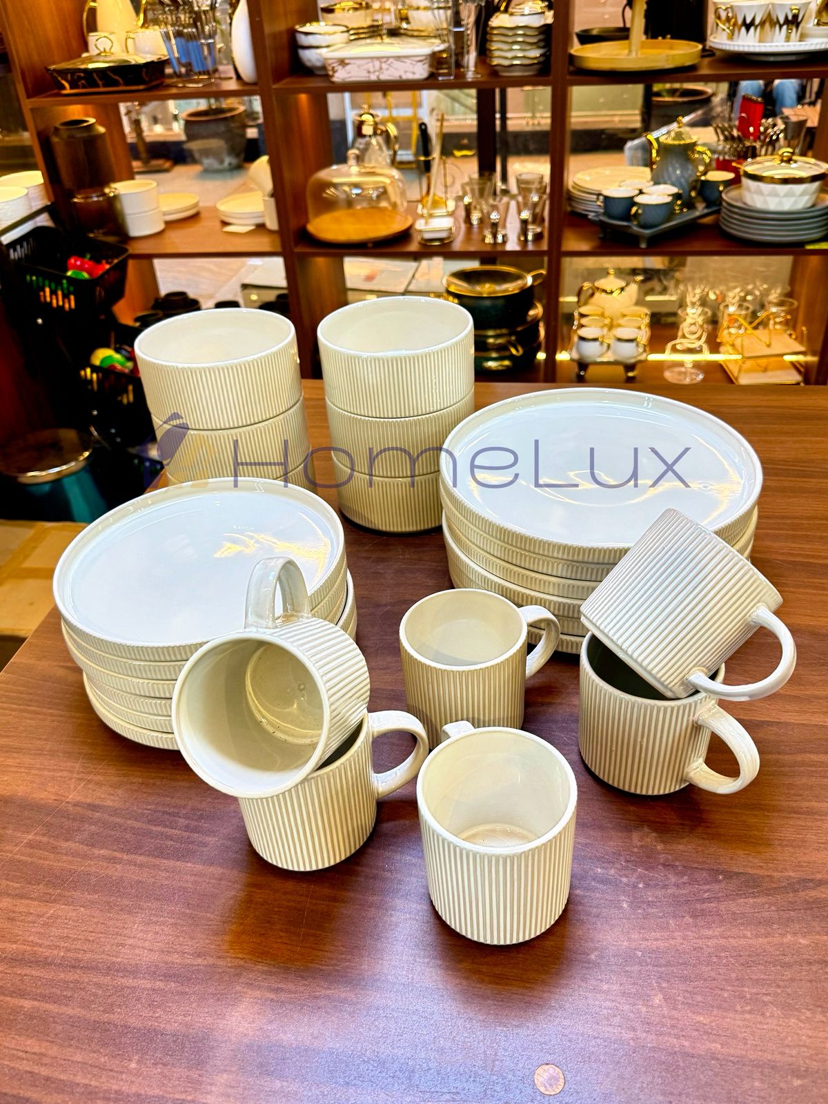 16pcs Elegant Reactive Glazed White Embossed Stoneware Set Transform Your Dining Table