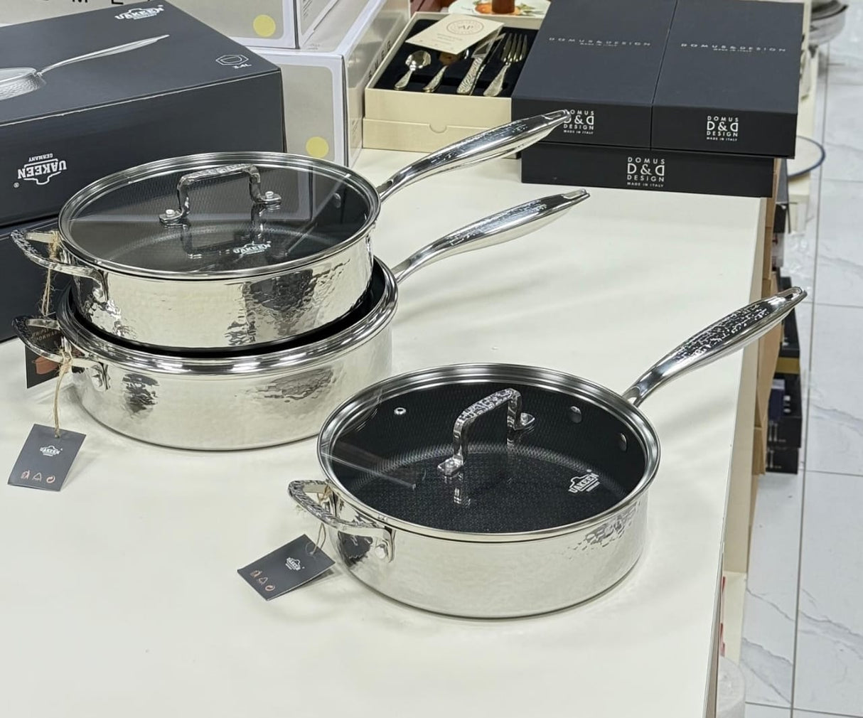 Uakeen Tripply Stainless Steel Non-Stick Deep Frying Pan 28cm (3.4L) | Honeycomb Cookware in Kenya