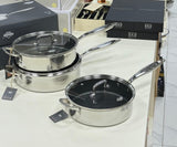 Uakeen Tripply Stainless Steel Non-Stick Deep Frying Pan 28cm (3.4L) | Honeycomb Cookware in Kenya