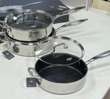 Uakeen Tripply Stainless Steel Non-Stick Deep Frying Pan 28cm (3.4L) | Honeycomb Cookware in Kenya