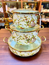 3pcs Enamelware Casserole Cooking Pot Set | Heavy-Duty Enamel Stockpots with Glass Lids in Kenya