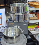6PCS Tripply Stainless Steel Cookware Set | Hammered Design with Lids | Large Capacity Cookware Kenya