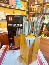 7pcs Stainless Steel Knife Set with Wooden Block | Hollow Handle Kitchen Knives in Kenya