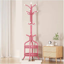 Free-Standing Metal Coat Rack with Storage Tray