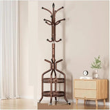 Free-Standing Metal Coat Rack with Storage Tray